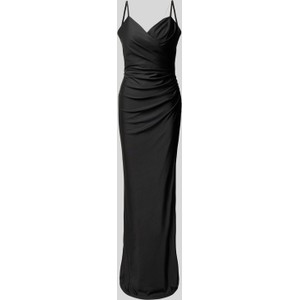 Czarna sukienka Troyden Collection z szyfonu na ramiączkach maxi