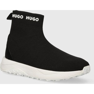 Czarne buty sportowe Hugo Boss na platformie w sportowym stylu