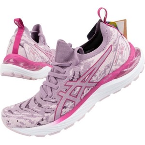 Różowe buty sportowe ASICS w sportowym stylu sznurowane z płaską podeszwą