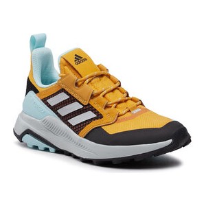 Żółte buty trekkingowe Adidas sznurowane
