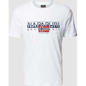 T-shirt Napapijri w młodzieżowym stylu z bawełny z krótkim rękawem