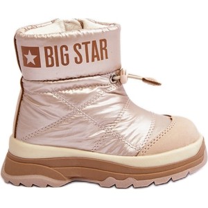 Złote buty dziecięce zimowe Big Star dla dziewczynek sznurowane