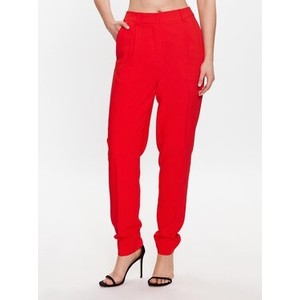 Czerwone spodnie Bruuns Bazaar w stylu casual