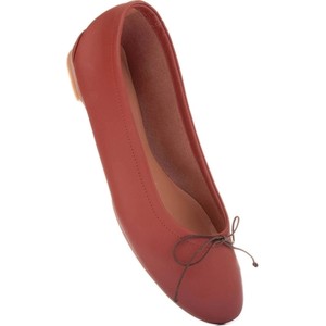 Czerwone baleriny Marco Shoes z płaską podeszwą w stylu casual
