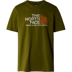 Zielony t-shirt The North Face w sportowym stylu z krótkim rękawem