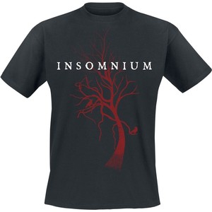 Czarny t-shirt Insomnium z bawełny w młodzieżowym stylu