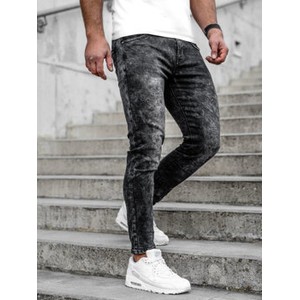 Czarne jeansy Denley w młodzieżowym stylu z jeansu
