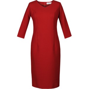 Czerwona sukienka Fokus z długim rękawem