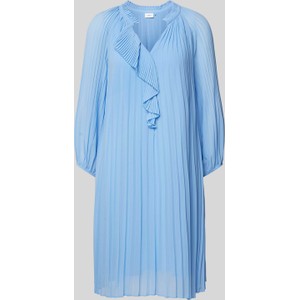 Niebieska sukienka S.Oliver Black Label z szyfonu z długim rękawem w stylu casual