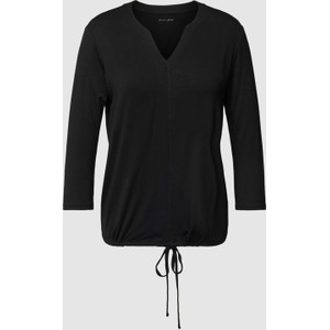 Czarna bluzka Christian Berg Woman z dekoltem w kształcie litery v z długim rękawem