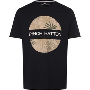 T-shirt Fynch Hatton w stylu klasycznym z nadrukiem z bawełny