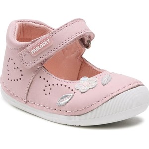 Różowe buciki niemowlęce Pablosky dla dziewczynek na rzepy ze skóry