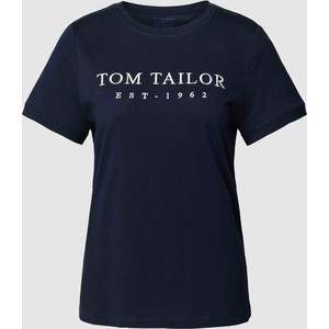 Granatowa bluzka Tom Tailor w młodzieżowym stylu z okrągłym dekoltem