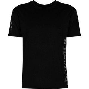 Czarny t-shirt ubierzsie.com w stylu casual z krótkim rękawem z bawełny
