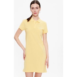 Żółta sukienka POLO RALPH LAUREN mini z krótkim rękawem prosta