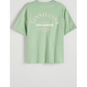 Zielony t-shirt Reserved z bawełny