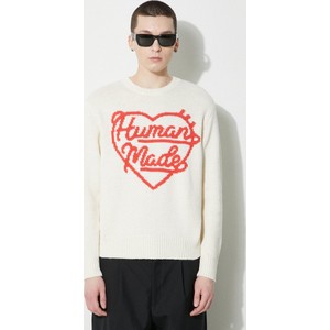 Sweter Human Made w młodzieżowym stylu z okrągłym dekoltem z wełny