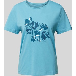 Niebieski t-shirt Tom Tailor z krótkim rękawem w młodzieżowym stylu z okrągłym dekoltem