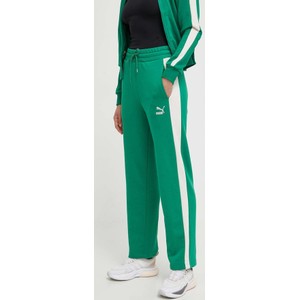 Zielone spodnie sportowe Puma w sportowym stylu