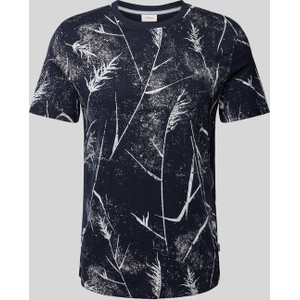 Granatowy t-shirt S.Oliver z krótkim rękawem z nadrukiem