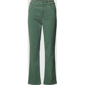 Zielone spodnie comma, z bawełny