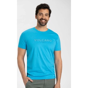 Niebieski t-shirt Volcano z krótkim rękawem