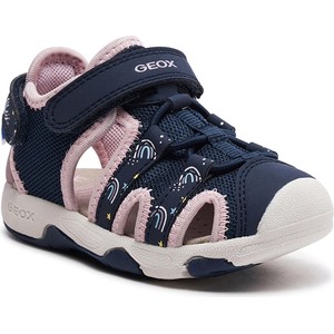 Granatowe buty dziecięce letnie Geox na rzepy dla dziewczynek