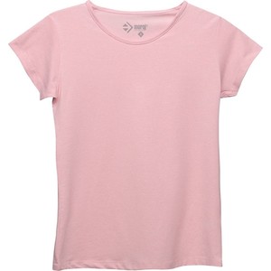 Różowy t-shirt Moraj z krótkim rękawem w stylu casual