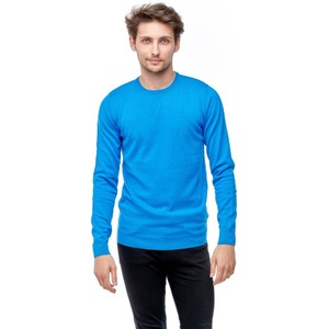 Niebieski sweter Wrangler z okrągłym dekoltem w stylu casual