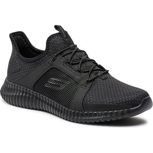 Czarne buty sportowe Skechers sznurowane ze skóry ekologicznej