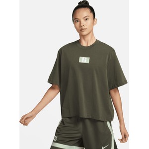 Bluzka Nike z okrągłym dekoltem w sportowym stylu z bawełny