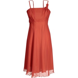 Czerwona sukienka Fokus midi rozkloszowana