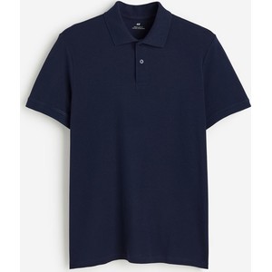 Niebieska koszulka polo H & M z krótkim rękawem w stylu casual