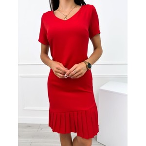 Czerwona sukienka ModnaKiecka.pl mini prosta z krótkim rękawem
