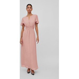 Różowa sukienka Vila z krótkim rękawem maxi