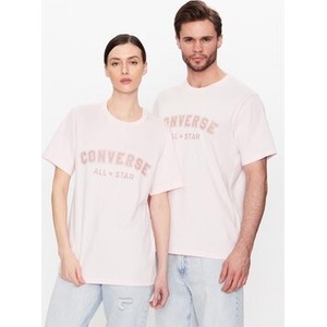 Różowy t-shirt Converse z okrągłym dekoltem