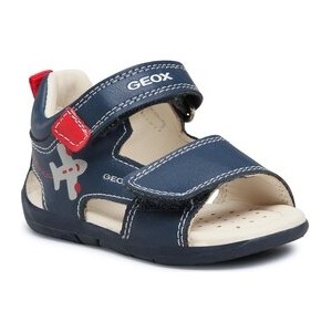 Granatowe buciki niemowlęce Geox dla chłopców na rzepy