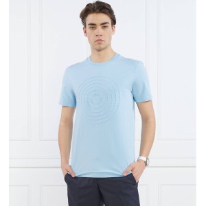 Niebieski t-shirt Hugo Boss w stylu casual z bawełny