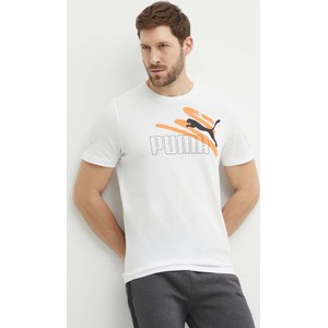 T-shirt Puma w sportowym stylu z bawełny z nadrukiem