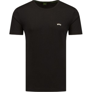 Czarny t-shirt Hugo Boss z krótkim rękawem z bawełny w stylu casual