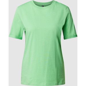 Zielony t-shirt Pieces w stylu casual z okrągłym dekoltem z krótkim rękawem