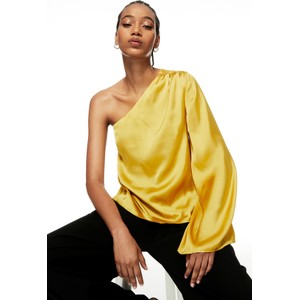 Żółta bluzka H & M w stylu casual z tkaniny