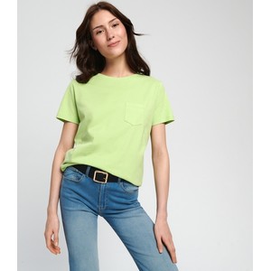 Zielony t-shirt Sinsay z bawełny w stylu casual