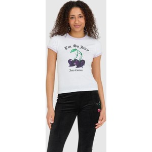 T-shirt Juicy Couture z okrągłym dekoltem z krótkim rękawem w młodzieżowym stylu