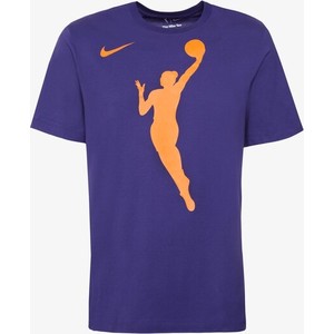 Fioletowy t-shirt Nike w sportowym stylu z krótkim rękawem z nadrukiem