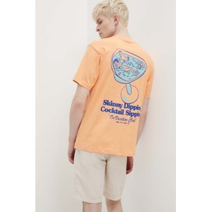 Pomarańczowy t-shirt On Vacation z bawełny w młodzieżowym stylu