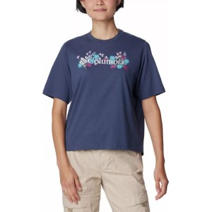 T-shirt Columbia w sportowym stylu z krótkim rękawem z okrągłym dekoltem