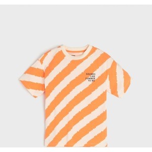Pomarańczowa koszulka dziecięca Sinsay w paseczki