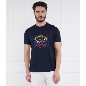 Granatowy t-shirt Paul&shark z bawełny