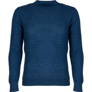 Niebieski sweter ubierzsie.com z dzianiny